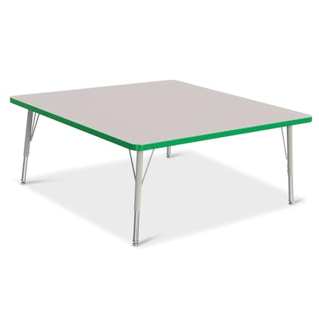 Jonti-Craft Berries Square Activity Table, 48 in. x 48 in., E-height, Freckled Gray/Green/Gray 6418JCE119